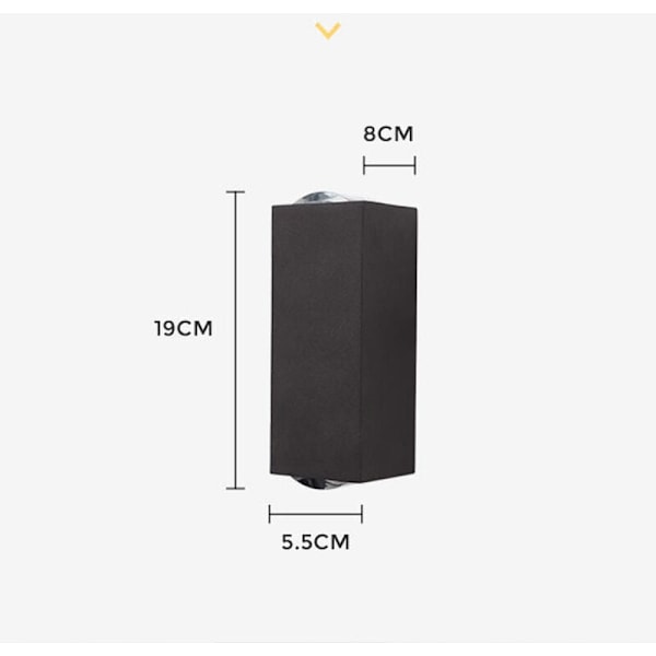 Sæt med 1 Soveværelse Væglampe, Sort LED Væglampe 7W Varm Moderne Gips Væglampe til Soveværelse Hjem Gang Stue sæt med 1