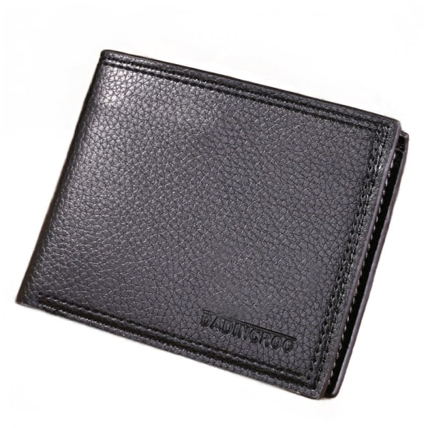 Kort lommebok med flere kortspor, skinnveske med småstein, lommebok for førerkort, kortholder (1 stk)