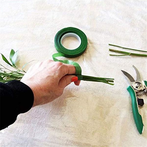 QincLing Florist Tape，6 rullaa tummanvihreää kukkateippiä Kukkateippi Kukkavarsien kääreteippi Kimpputeippi 90 jalkaa/rulla (6 kappaletta monivärinen)