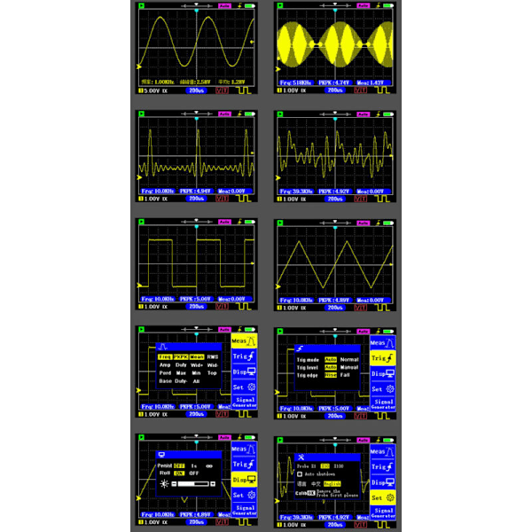 DSO154Pro Digitalt Oscilloskop, 320 x 240 upplösning, 2,4-tums TFT-färgskärm, 40 msa/s samplingsfrekvens, stöd för signalgenerator