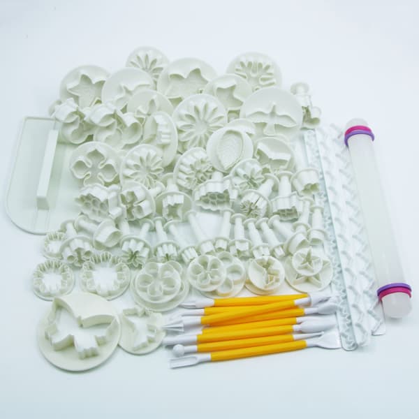21 modeller 68-delt Flip Sugar Cake Form Sæt Plastik Cookie Cutter Spring Stemplet Forme DIY Bageværktøj