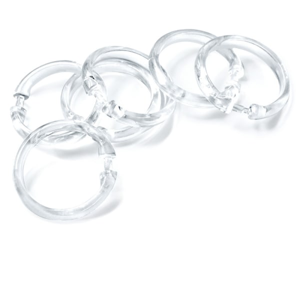Sæt med 12 Clear Shower Curtain Ring Curtain Hook o Hook Clear Rou