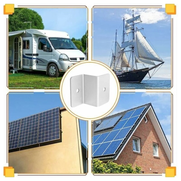 Z-formad solpanel, 8 st aluminium solpanelfästen lämpliga för husbilstak, solpanelsmontering antar Z-formad design (med 16 muttrar och 16 skruvar)