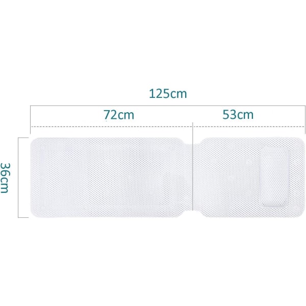 Badmatta med fullkroppsstöd och badkudde, 3D Air Mesh Spa-badkarskudde, med halkfria sugkoppar (125CM*36CM)
