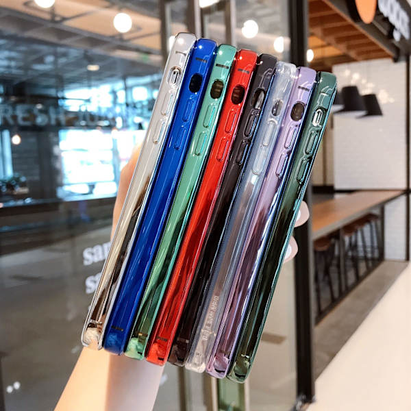 Luksus galvanoidusta kehyksestä valmistettu Tpu-pehmeä puhelimen suojakotelo läpinäkyvä kotelo sopii iPhone11promax-sarjaan Violetti