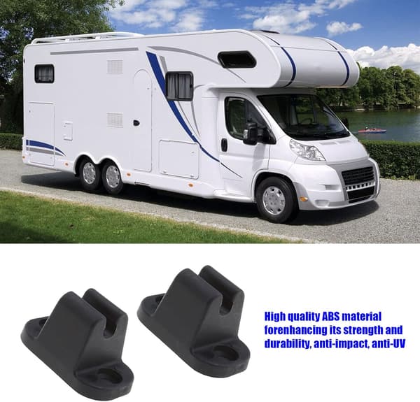 2X T-formet dørstopper-sæt Stop fastholdelse sort plastholder kompatibel til autocamper RV campingvogn