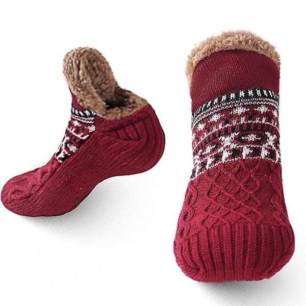Fluffy Slippersokker med Gribere - Anti-Skrid Slippersokker til Mænd & Kvinder med Varmebevarende Nylonfor
