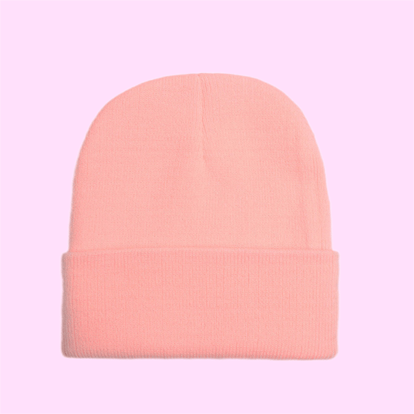 Herren Damen Thermo-Strickmütze mit Bündchen, einfarbig, Totenkopf-Mütze