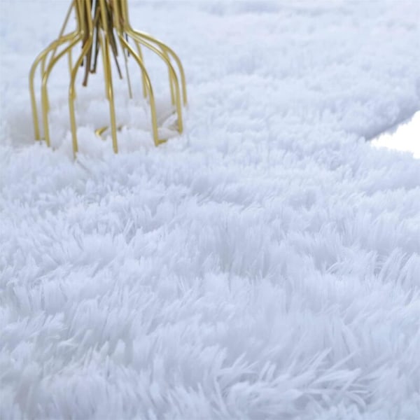 Rund Matta, Lång Lugg, 120cm X 120cm, Modern, för Vardagsrum, Sovrum, Matsal eller Barnrum, Bekväm Shaggy Golvmatta Anti-Slip Matta,