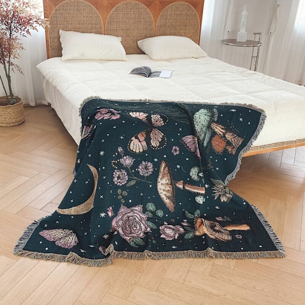 1 st 160x130cm pläd filt överkast stickad soffa dekorerad med bekväma mjuka bohemiska fransar skyddar mot kyla för soffa soffa med res