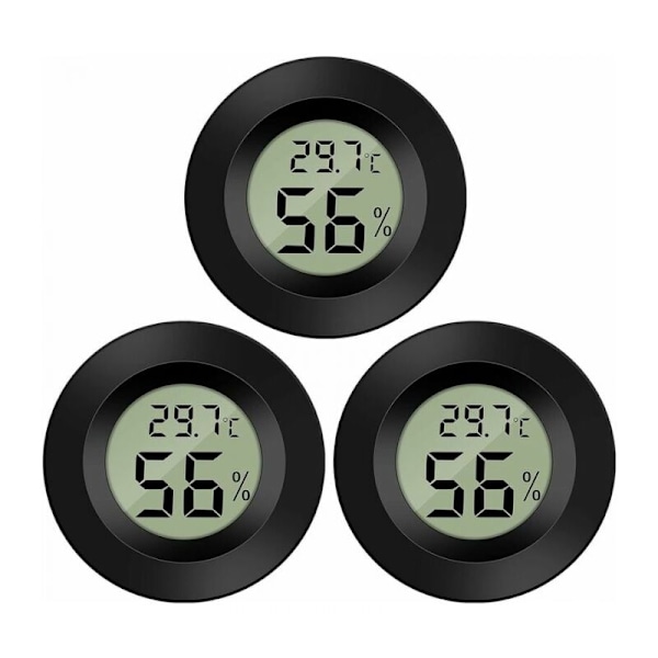 3-pack Hygrometer Digital Termometer LCD-skärm Fuktighetsmätare för Avfuktare Form Form Babyrum Växthus