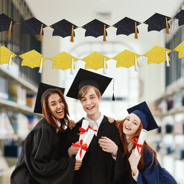 Bannere for graduering Vi er stolte av deg Dr. Hat Grønn Gull Graduering Banner Dekorasjon Gradueringsfest Dekorasjon