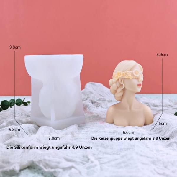 Hårbånd - Lysdekoration 3D silikoneform 3D silikone lysform til kvinder, Hjemmelavet kunst hovedform