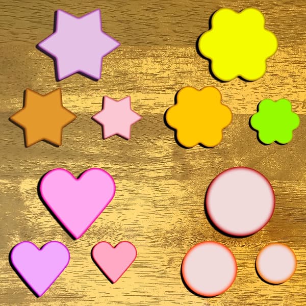 Metall kakeformsett - stjernekutter, rund kutter, hjerteformet liten stjernekutter (12 runde hjerteformede blomsterstjernekutter)