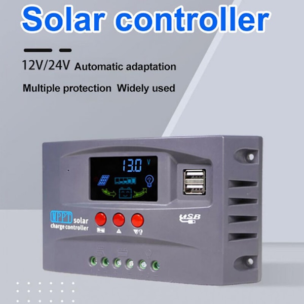 40a-aurinkosäädin 12 VOLTTIA/24 VOLTTIA Automaattinen tunnistus aurinkolaturi LCD-näyttö Aurinkosäädin