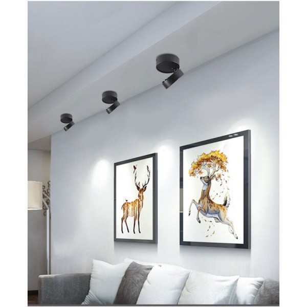 12W LED-takspotter, justerbar lampehusvinkel, lampespotter, takspotter, taklampe, justerbare takspotter, LED-taklampe