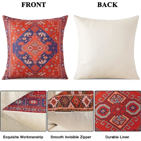 Bohemian stil pudebetræk 45 x 45cm firkantet dekorativt pudebetræk Eksotisk abstrakt retro sofa pudebetræk sofa sofa stue soveværelse udendørs ho