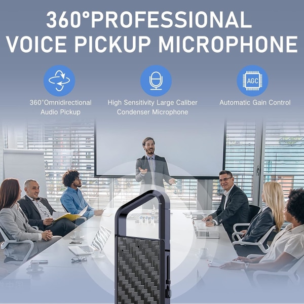 Sort - 64GB digital stemmeoptager Bærbar stemmeoptager, Mini