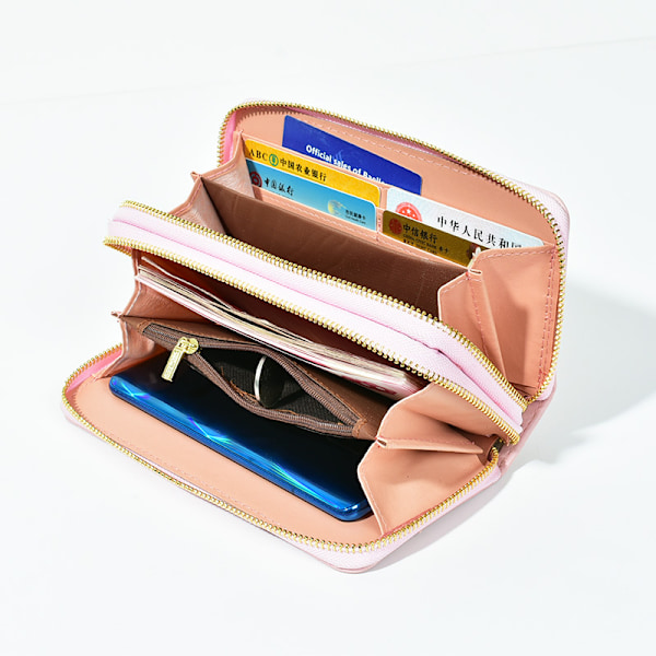 Armband Plånbok PU Läder Väska Dam Clutch Semestergåva Rosa