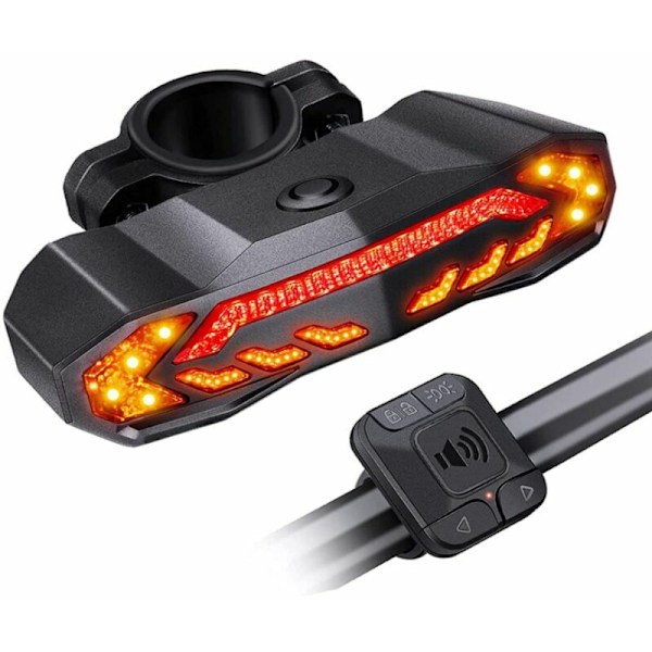 Cykelalarm med fjärrkontroll Cykelbakljus med tuta Cykelblinkers 110db Högre Stöldskydd Cykelbakljus USB Uppladdningsbar Cykelalarm med S