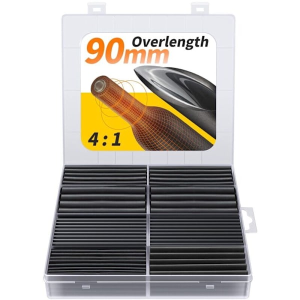 90mm Extra Lång Krympslang Kit - Extra Bred 4:1 Hög Krympfaktor Krympslang, Marin Kvalitet Krympfilm - Industriell Krympslang