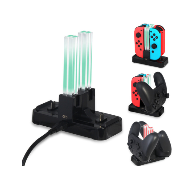 Bryter Pro-kontrollerlader for Nintendo Switch ladestasjon med LED-ladeindikator