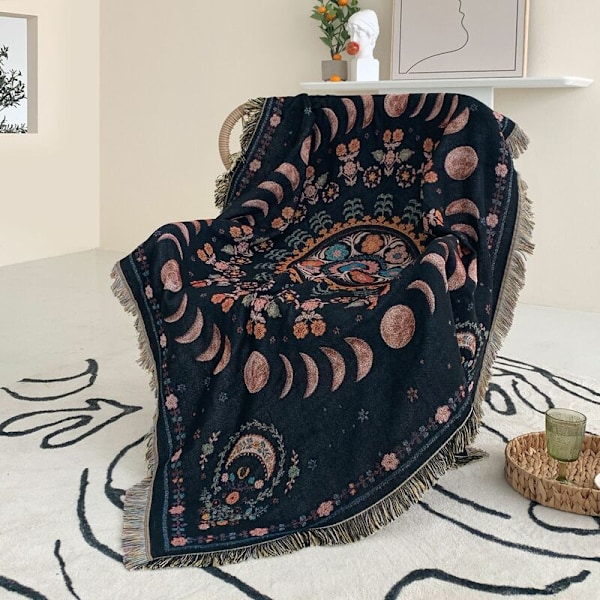 1 stk. 160x130cm Plaid La Lune Tricotée Plaid Dekoreret med Komfortabel Simpel Bøhmisk Stil Beskytter mod kulde til Sofa Sofa Hvile og Lure