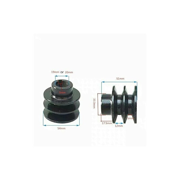 V-Belte Remskive ID 20mm DI DIRE DOUT Dobbelspor for Ho/NES 168F 170F GX110 GX120 GX160 GX200 7HP