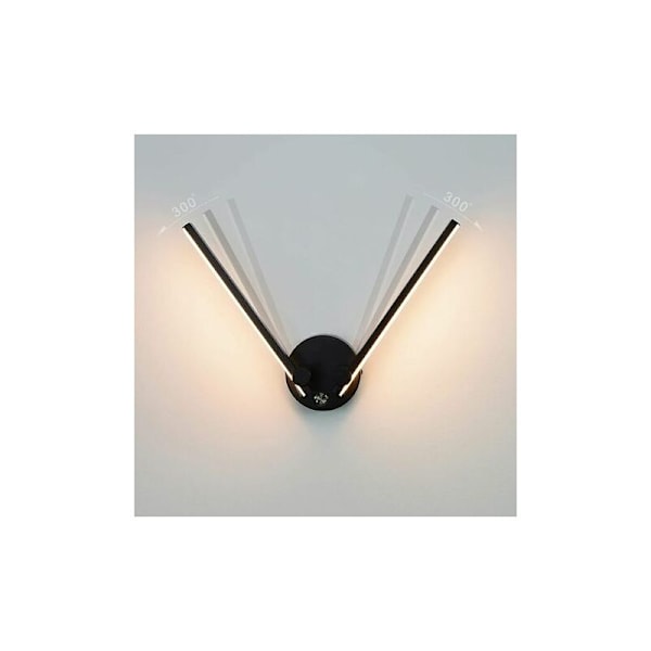Badeværelsesvæglampe med kontakt, 2 pærer, 12W, LED til badeværelsesspejl 73cm, dobbelt LED-lys, 300° drejelig arm