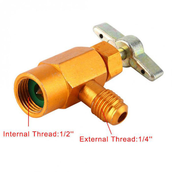 1/4 \"SAE R-134A rpm Adapter R-134 AC Fødevareventil dåsefordeler Ventilværktøj 1/2\" ACME gevind