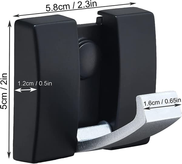 Fällbara och dolda handdukskrokar (2-pack), moderna klädkrokar, väggmonterade badrockskrokar, aluminiummaterial för utrymme.