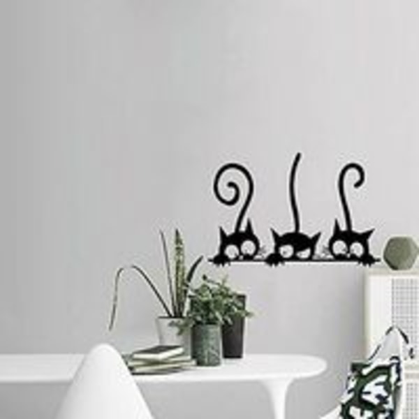 Koristeellinen ikkunakalvo seinätarra vinyyli kissakuvio 20cm 30cm musta