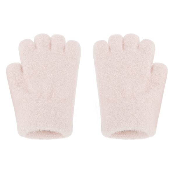 Vinterhansker med fingermansjetter, konvertible flip strikkede magiske hansker, strekkbare halvfinger håndleddsvarmere for jenter 3-6 år gamle (rosa)