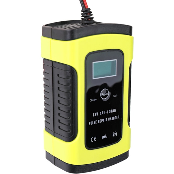 Helautomatisk bilbatteriladdare 12 V 6 A 6 AMPER GRATIS ARK FÖR PURPACTING MANAGERS ARK BATTERIHÅLLARE TORR OCH VÅT LCD-skärm med LCD Numér sc