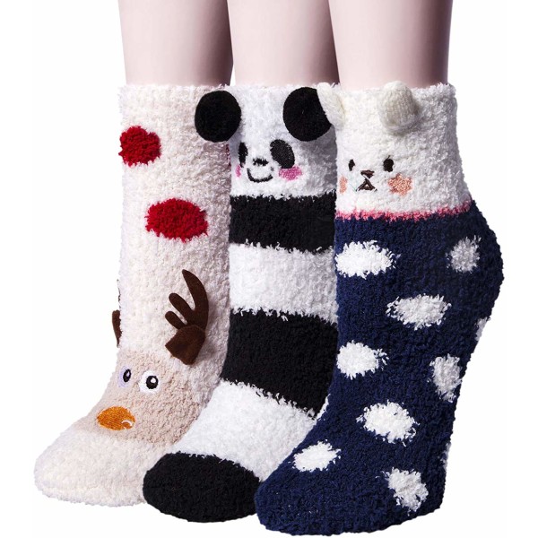Komfortable kvinders fluffy sokker gave vinter varm tykke behagelige varme sokker plys til kvinder og piger