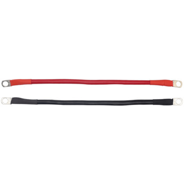 Strømkabel for batteri 25 kvadrat 0,3 m 4 Gauge AWG rød og svart batterikabel, modell: Svart og rød 30 cm