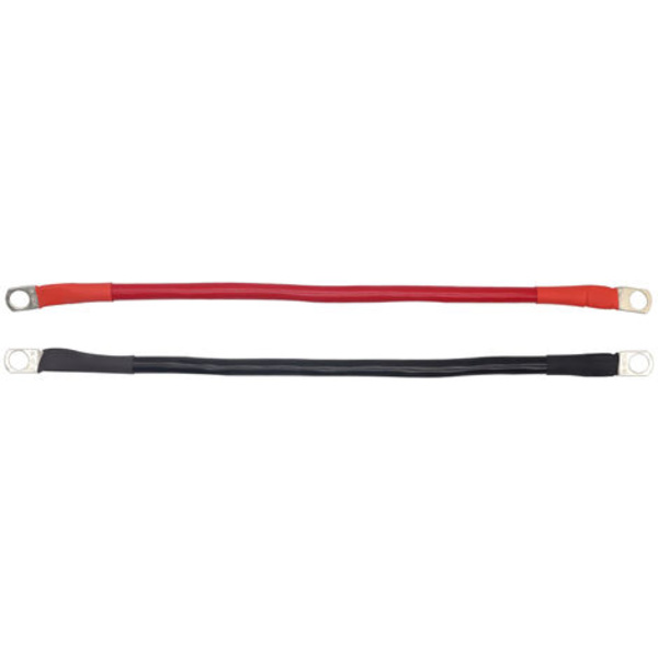 Strømkabel til batteri 25 kvadrat 0,3 m 4 gauge AWG rød og sort batterikabel, model: Sort og rød 30 cm