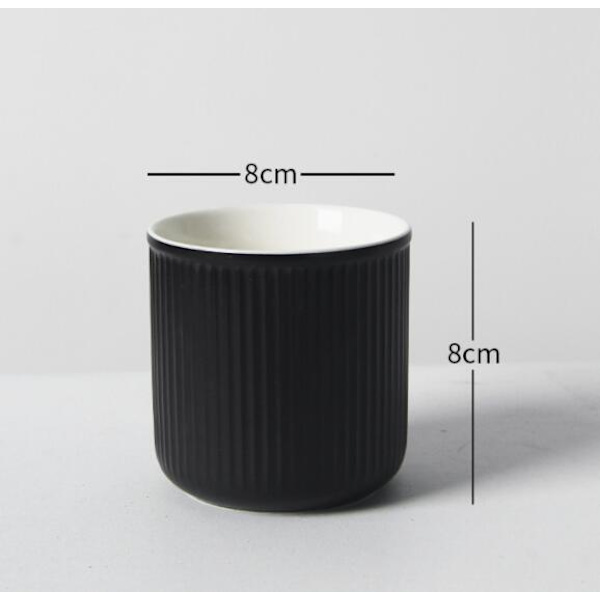 Istutusastia, alusta ja parveke Hydroponinen keraaminen istutusastia, ei vuoda eikä ole huokoinen, 8*8cm (musta ilman reikiä).