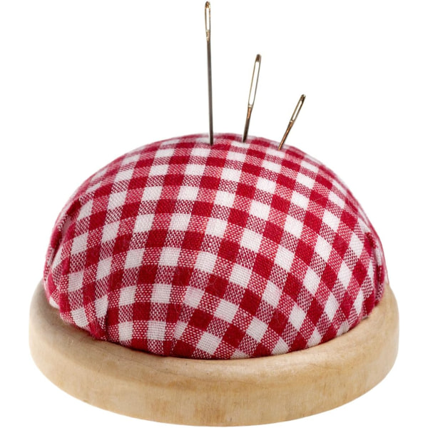 Rundt bord - Pindepude med lys trækant, farve: rød og