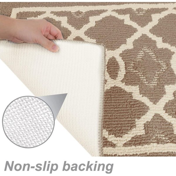Innerdörrmatta, modern absorberande entrématta, Maskintvättbar halkskyddad, inner- och ytterdörr (60 x 90 cm, beige)