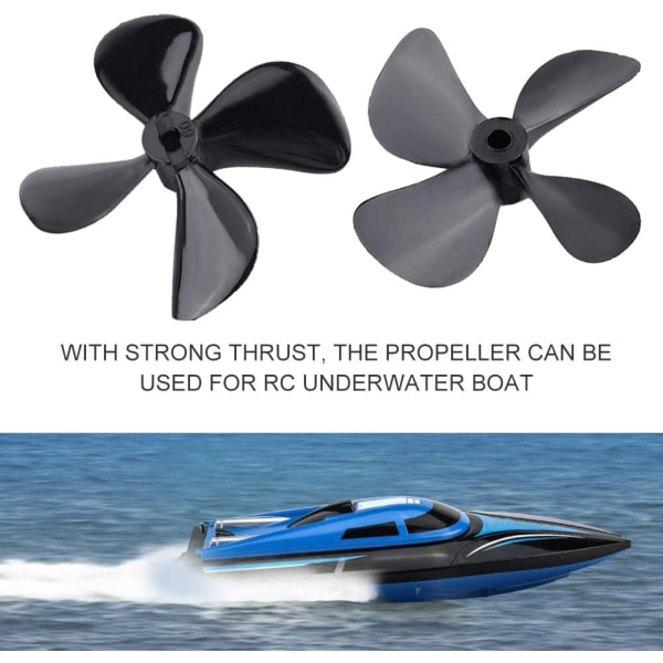 4 blad för RC-båt, 55 mm 4 st CW CCW 4-bladig plastpropeller för RC-modellbåt
