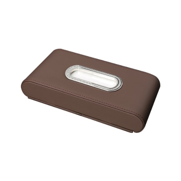 Car Paper Box Advanced Interior Products Multifunctional Leather Car Tissue Box (Mocha Brown)