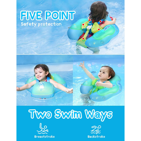 Baby svømmering Baby bøje Børnepool Ny baby bøje fra 3 til 36 måneder (L)