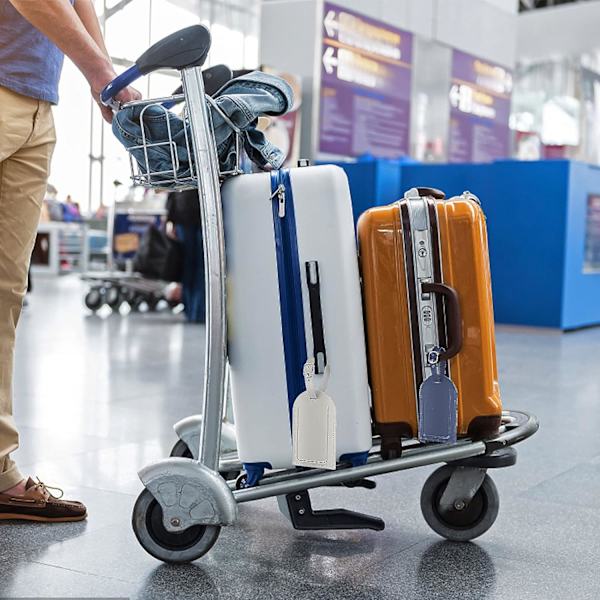 5 stk. Bagagemærker, Vandafvisende PU Læder Kuffertmærke Bagagemærke med Justerbar Spænde Bagagemærkeejer, Rejsekuffertmærke til Flyferie