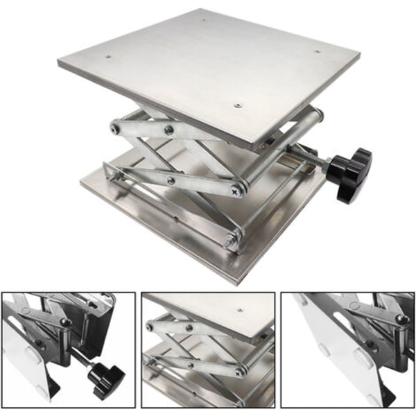 Small Stainless Steel Lift Table Portable Manual Lift Positioner Experiment/Welding Assistant Tool