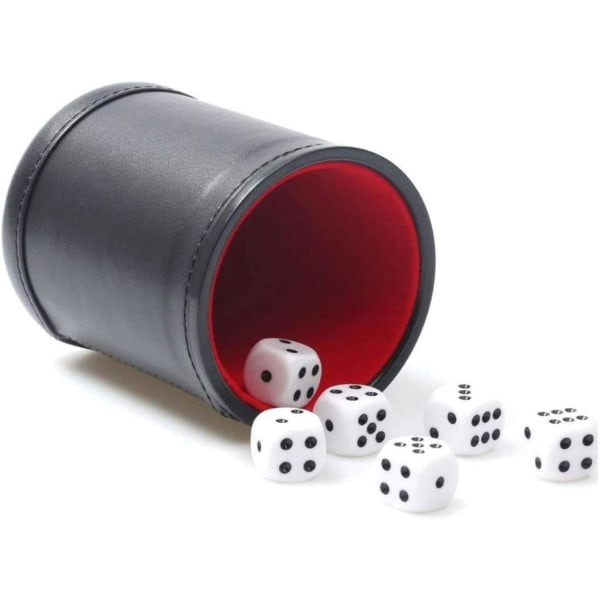 Dice Cup -nahkainen noppapotti samettisisällä, äänetön, L