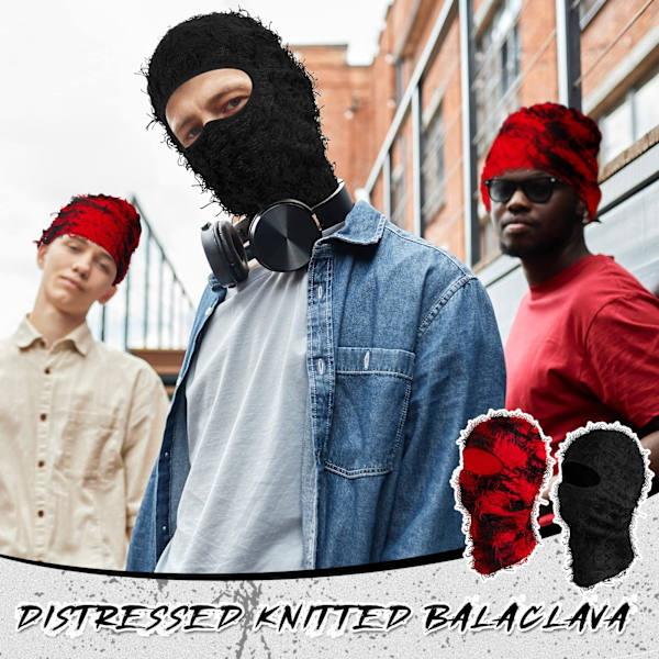 Hiihtotuulenpitävä naamio 2 pakkausta Hätäinen Balaclava Hiihtomaski Koko kasvot Neulotu Balaclava Tuulenpitävä Cool Hiihtomaski Kylmälle säälle
