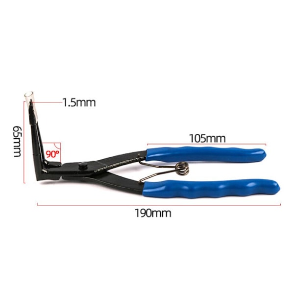 Circlips-tang med cylindriske ringtang Fjerner de indvendige ringe, buede tang til lastbiler, biler, motorcykler