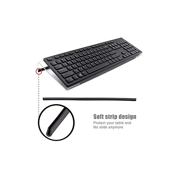 Computer tastaturholder - Transparent akryl tastaturbakke med elastik, akryl tastaturløfter (støtte) for nem ergonomisk adgang (EMP