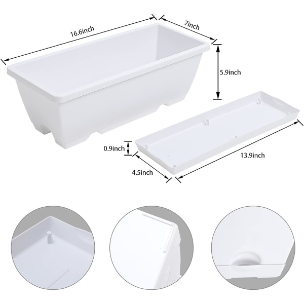 5-pack plastblomlådor för grönsaker och blommor
